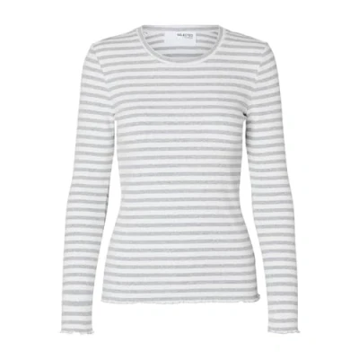 Abbildung von Selected Femme Slfanna CREW NECK STR NOOS Strickpullover, Damen, Größe: 36, Light grey melange