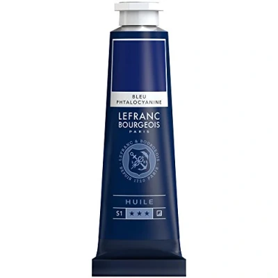 Abbildung von Lefranc Bourgeois 810018 feine Ölfarbe, lichtecht mit hervorragender Deckkraft &amp; hoher Farbintensität, gleichmässiger Konsistenz und optimaler Mischbarkeit, 40ml Tube Phthalozyaninblau