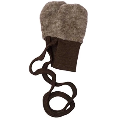 Abbildung von Cosilana, Baby Fleece Fäustel ohne Daumen, 60% Wolle (kbT), 40% Baumwolle (KBA) (1, Braun Melange)
