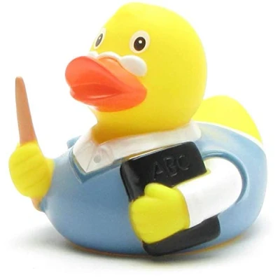 Abbildung von Duckshop I Lehrer Badeente Quietscheentchen Schule L: 8 cm Geschenk für