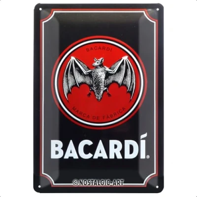 Abbildung von Nostalgic Art Metallschild Blechschild 20 x 30cm Bacardi Logo Black