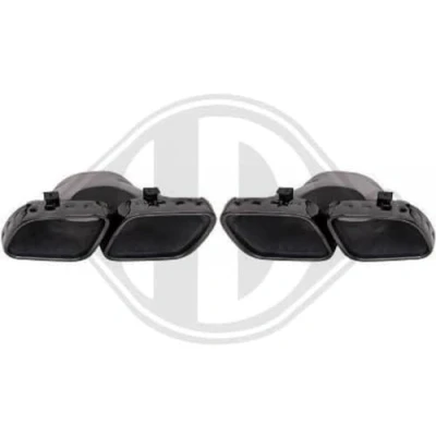 Abbildung von DIEDERICHS ZUB00381 Auspuffblende chrom/schwarz, glänzend hinten, beidseitig