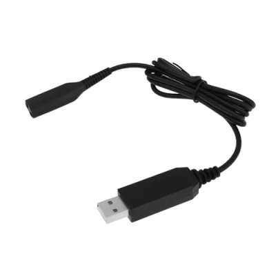 Abbildung von eMagTech USB Ladekabel für Rasierer, 6 V, kompatibel mit Braun 3080, 5514, 5515, MGK3040, 3060, 100 cm, Schwarz, 2 Stück