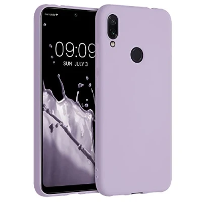 Abbildung von kwmobile Hülle kompatibel mit Xiaomi Redmi Note 7 / Pro weiches TPU Silikon Case Cover geeignet für kabelloses Laden Lavendel