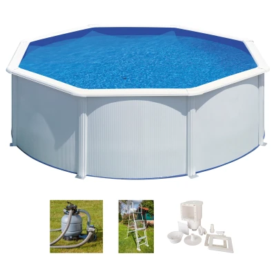 Abbildung von Gre Rundpool &quot;Fidji&quot;, (Set), 4 tlg., Stahlwandpool, ØxH: 370x122 cm