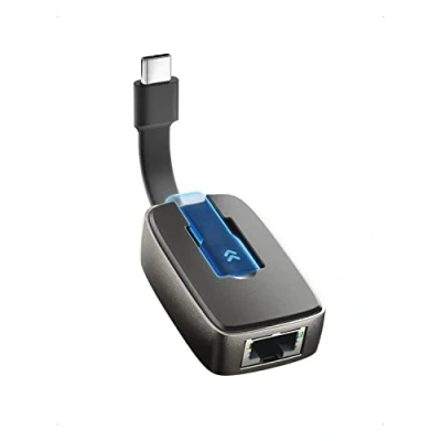 Abbildung von Cable Matters&#039; Klappbarer USB C Ethernet Adapter, Tragbarer LAN auf Adapter mit 10/100/1000 Mbps Netzwerk Thunderbolt 4/3, USB4 kompatibel
