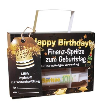 Abbildung von Udo Schmidt Bremen...das Original Aufbewahrungsbox Finanzspritze Geldgeschenk Geld Spritze mit Geschenkverpackung