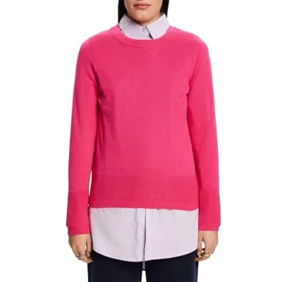 Abbildung von Esprit MIT Rundhalsausschnitt Strickpullover, Damen, Größe: Small, Pink fuchsia