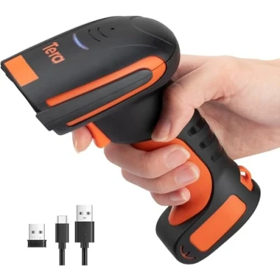 Abbildung von Tera Pro Aufgerüsteter Industrieller Kabelloser Strichcode Scanner 1D Laser Barcode Lesegerät Extreme Stoßfestigkeit Funktioniert mit Bluetooth 2.4G Wireless für Windows Mac Android iOS Modell L8100