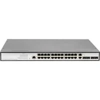 Abbildung von DIGITUS Fast Ethernet PoE+ Netzwerk Switch 19 Zoll 24 Ports + 2x Uplink SFP/RJ45 IEEE802.3af/at 370W Power Budget Schwarz