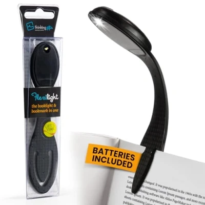 Abbildung von Gifts for Readers &amp; Writers Flexilight Leselampe 2 in 1 Lesezeichen Buch Licht LED Clip On Kinder und Erwachsene Buchlampe Buchzubehör Geschenk für Leser, Buchliebhaber