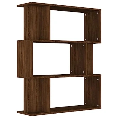 Abbildung von vidaXL Bücherregal Raumteiler Standregal Aktenregal Büroregal Raumtrenner Regal Aufbewahrungregal Braun Eiche 80x24x96cm Holzwerkstoff