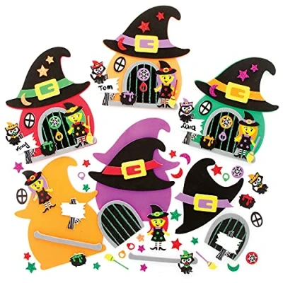 Abbildung von Baker Ross FE723 Hexentür Sets, 4 Stück, Halloween Kunst und Handwerk für Kinder, eigenen Dekoration gestalten, kreative Aktivitäten Kinder zum Basteln Ausstellen