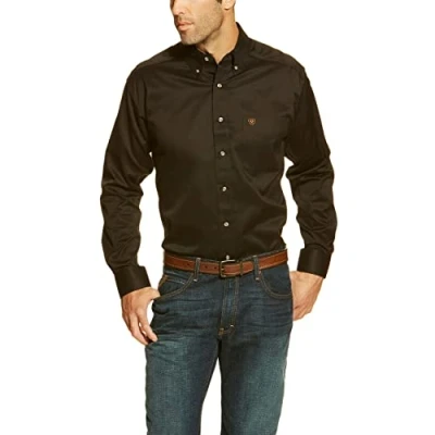 Abbildung von ARIAT Herren Festes Twill Hemd, Schwarz, L