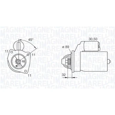 Abbildung von MAGNETI MARELLI 063227592010 Anlasser 12 2,8 10