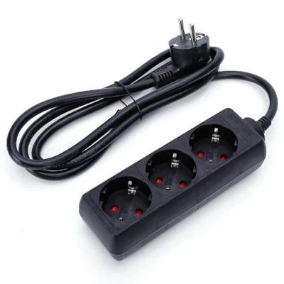 Abbildung von Deutsche 3 Fach Steckdosenleiste ohne Schalter 1,5m 3G 1,5mm² schwarz