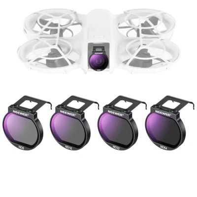 Abbildung von NEEWER ND Filter Set für NEO Drone, 4er Pack, ND8/ND16/ND32/ND64 Graufilter, Drone Zubehör, schlankes, mehrfach beschichtetes optisches HD Glas, kompatibel mit DJI NEO, FL N28