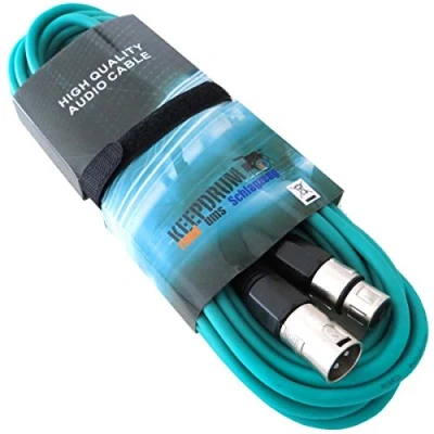 Abbildung von keepdrum MC 001XX GR Mikrofonkabel XLR 6m Grün Female/XLR Male + Klett Kabelbinder
