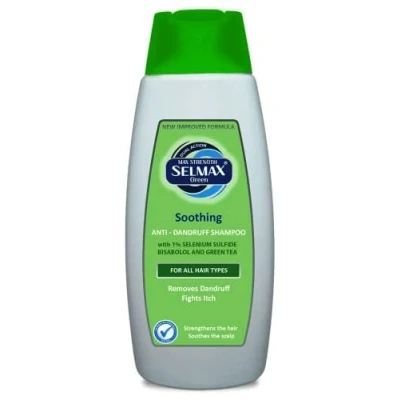 Abbildung von Selmax Green Soothing 200ml Dual Action Anti Dandruff Nourishing Shampoo for All Hair Types New Improved Formula with 1% Selenium Sulfide, Tea Extract and Bisabolol