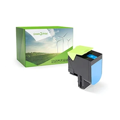 Abbildung von Green2Print Toner Cyan 3000 Seiten ersetzt Lexmark 80C0H20, 800H2, 80C2HC0, 802HC, 80C2HCE, 802HCE passend für CX410DE, CX410DTE, CX410E, CX510DE, CX510DHE, CX510DTHE