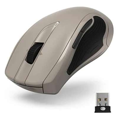 Abbildung von Hama Computermaus kabellos (Funkmaus mit 7 Tasten, Geräuschlose Laserfunkmaus für PC, Laptop und Notebook Rechtshänder, 600/1200/3200 dpi, Windows 11/10/8/7/Vista/XP, MAC) blau