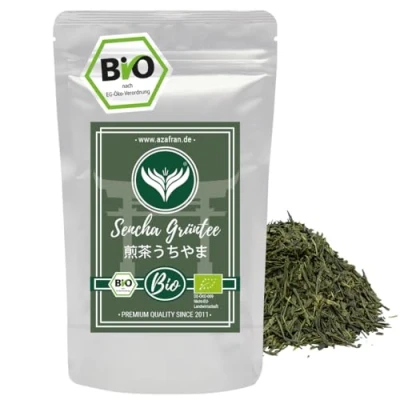 Abbildung von Azafran Grüner Tee BIO Sencha Grüntee lose geschnitten Original Uchiyama aus Japan 250g