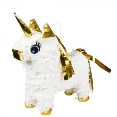 Abbildung von Unicorn Mini Pinata Gold White