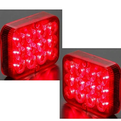 Abbildung von AGRISHOP 2xLED Rot Nebelschluß Leuchte Beleuchtung 12v24v 2.4w für Anhänger mit Zulassung E MARK,KfZ 12LEDs Nebel lampe Nebelleuchte,Rückleuchten Heckleuchten Wasserdicht Wohnwagen LKW