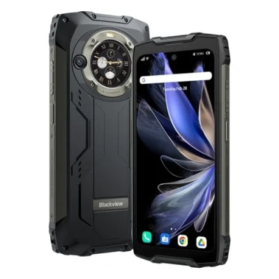 Abbildung von Blackview BV9300 PRO Outdoor Handy ohne Vertrag (100LM Taschenlampe), 16GB+256GB, 15080mAh Akku, 6.7&#039;&#039; 120Hz 2.3K Display, 64MP Kamera, IP68 Android 13 Wasserdichtes Smartphone, GPS NFC Schwarz