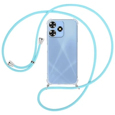 Abbildung von mtb more energy® Handykette kompatibel mit ZTE Blade A73 4G Himmelblau Smartphone Hülle zum Umhängen Anti Shock Full TPU Case