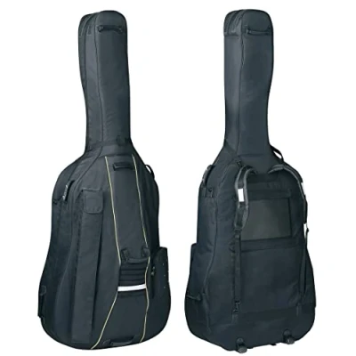 Abbildung von GEWA Pure Kontrabass Gig Bag 4/4 Classic BS25 (Kontrabasstasche, 25mm Tricit Innenpolsterung, Laufrollen, Wassergeschützter Außenstoff, höchster Schutz und Komfort, Gewicht: ca. 6,3 kg), Schwarz