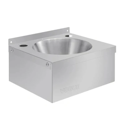 Abbildung von Vogue Mini Waschbecken aus Edelstahl, Größe: 165 (H) x 305 (B) 268 (T) mm, Modell A, Wasserhähne (P090) separat erhältlich, P088
