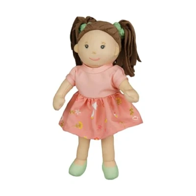 Abbildung von Stoffpuppe &#039;&#039;Rosa&#039;&#039; mit Kleidchen und frisierbaren Haaren, 22 cm