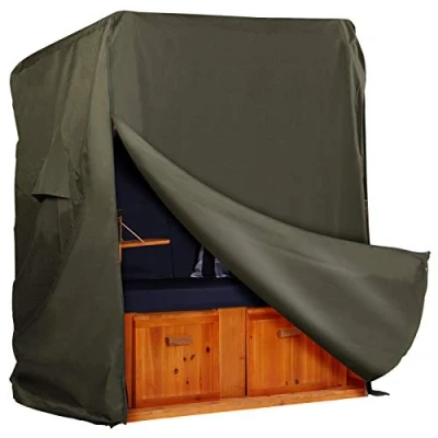 Abbildung von Strandkorb Hanse Schutzhülle Premium grün 120x150x85cm (1 St), wetterfest Lüftungen Reißverschlüsse UV beständig winterfest