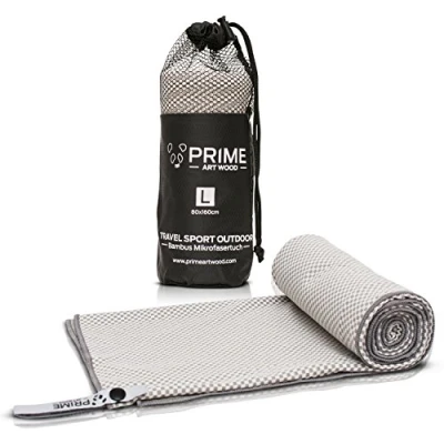 Abbildung von PRIME ART WOOD Reisehandtuch Bambus 200x80 cm Grau