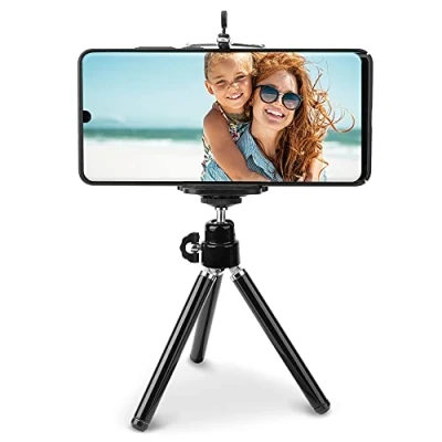 Abbildung von Kleines Smartphonestativ 360 drehbar: Leichtes Reisestativ für Handy 5.5 8cm mit Kugelkopf, Ministativ ausziehbar 13 22cm, Dreibeinstativ Fotostativ Videostativ Camera Travel Tripod Kamera Stativ