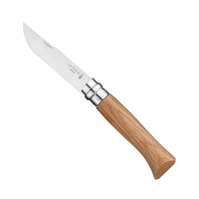 Abbildung von Opinel Taschenmesser Klappmesser No 8 Taschenmesser, Messer Eiche Olive Walnuss Bubinga Stahl