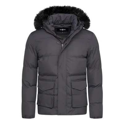Abbildung von SOULSTAR Winterjacke S2RISOR Parka Lang Puffer Jacke mit Kapuze &amp; abnehmbarem Kunstfell Pufferjacke