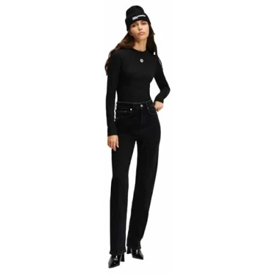 Abbildung von Karl Lagerfeld Jeans Straight Leg, Damen, Größe: 31x30, Washed black