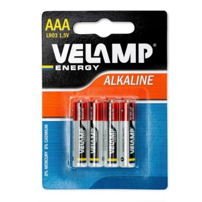 Abbildung von Velamp LR03/4BP Blister 4 Batterien LR03 AAA Alkaline, rot, 4er Set