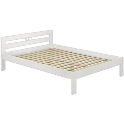 Abbildung von Erst Holz® Massivholzbett weiß Kiefer Jugendbett 120x200 Einzelbett Futonbett mit Rollrost 60.64 12 W