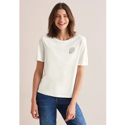 Abbildung von Cecil MIT Print Detail Tshirt print, Damen, Größe: XXL, Weiß