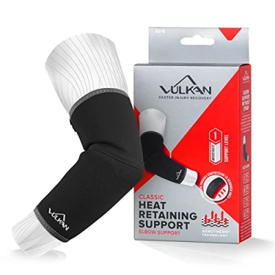Abbildung von Vulkan Klassik Elbow Support, Groß, Ellenbogenbandage für Tendonitis, Golferellenbogen, Tennisarm und Gelenkschmerzen, Ellenbogenbandage, atmungsaktiv Sleeve Männer Frauen