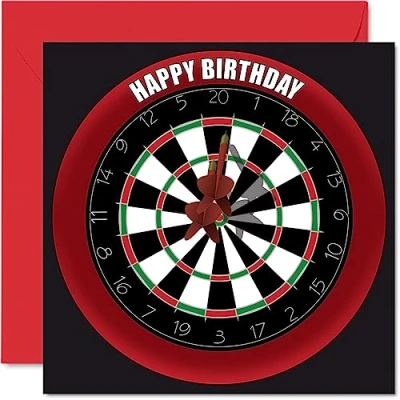 Abbildung von Lustige Geburtstagskarte zum 80. Geburtstag für Männer und Frauen Dartscheibe Happy Birthday Karte Vater, Mutter, Großvater, Oma, Onkel, Tante, 145 mm x mm,