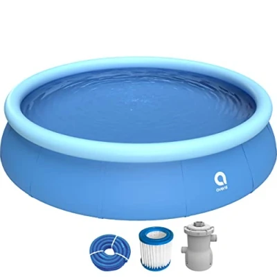 Abbildung von Avenli Pool 427 x 84 cm Family Prompt Set Aufstellpool mit Pumpe Schläuchen und Filterkartusche blau Gartenpool rund Schwimmbecken für Familien &amp; Kinder