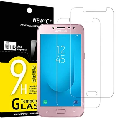 Abbildung von NEW&#039;C 2 Stück, Panzer Schutz Glas für Samsung J2 2018, Frei von Kratzern, 9H Härte, HD Displayschutzfolie, 0.33mm Ultra klar, Ultrabeständig