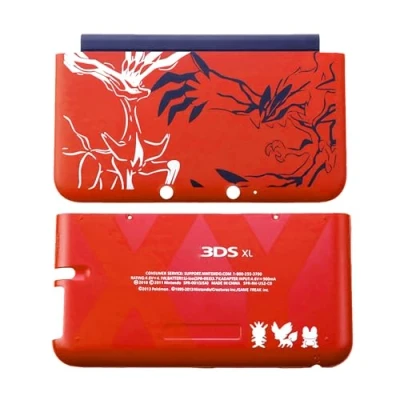 Abbildung von Limitierte 3DSXL Extra Gehäuse Shell A/E Face Faceplate Red Rubin Ersatz für 3DS XL/LL 3DSLL Old Big Handheld Konsolen, Poket US Monsters Edition Top/Bottom Cover Plates 2 PCS Set