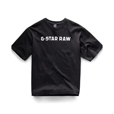 Abbildung von G STAR RAW Herren Unisex Flock Boxy T Shirt, Schwarz (dk black D21684 C336 6484), S