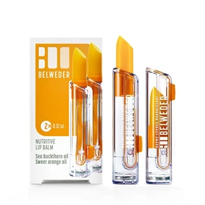 Abbildung von BELWEDER Nährende Lippenbalsam mit Sanddornöl und Süßem Orangenöl Lippenpflege Schutz Antioxidantien Lippenregeneration Transparenter Lippenpflegestift Unisex (2 Stück)