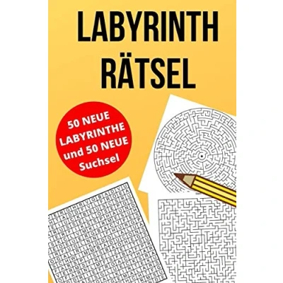 Abbildung von Labyrinth Rätsel: 50 Labyrinthe und Wortsuchrätsel (Suchsel) für groß klein 100 Seiten Rätselspaß die ganze Familie